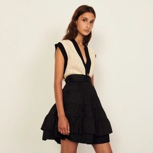 Sandro Black Tiered Skirt